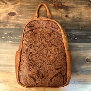 Hand Tooled Leather Backpack